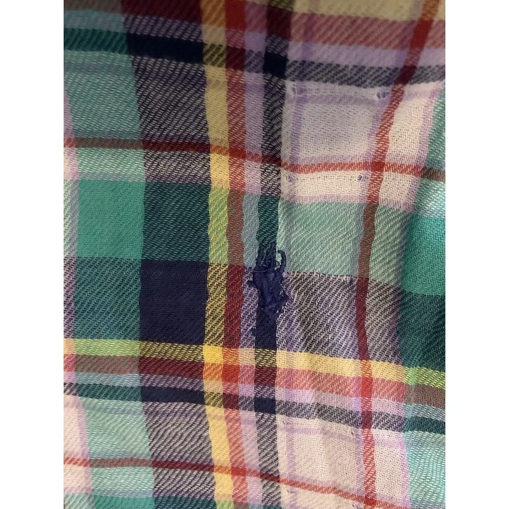 Ralph Lauren Flannel Long Sleeve Mens Shirt‎ Plaid Size Large